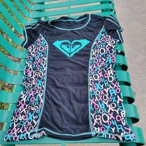 ROXY RASHGUARD black and multi color girl's 12